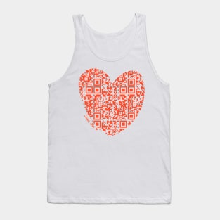 Red Rick Astley Rickroll QR Code Heart Art Tank Top